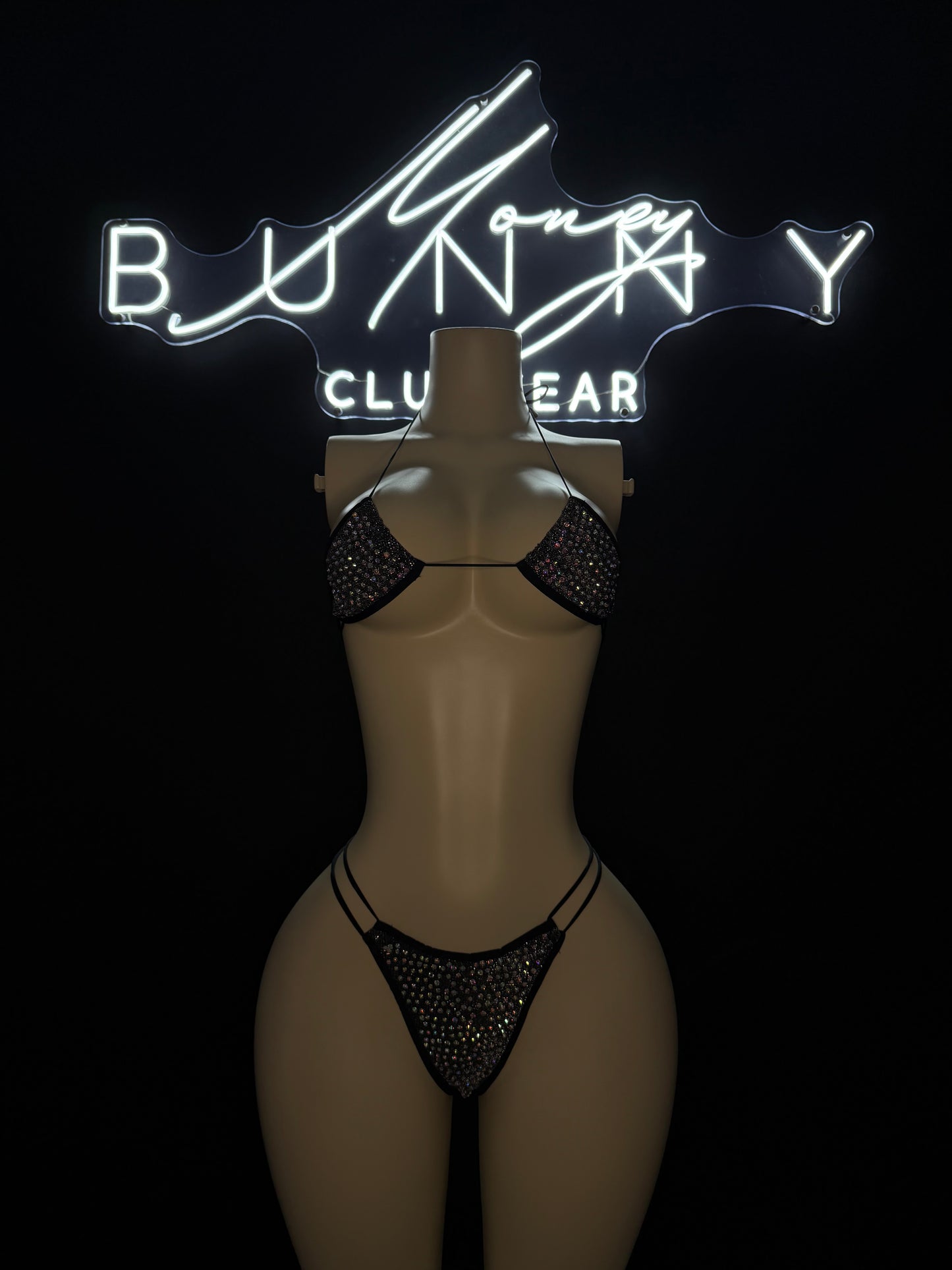 Shimmer— Black Shimmer Bikini Fits S-L