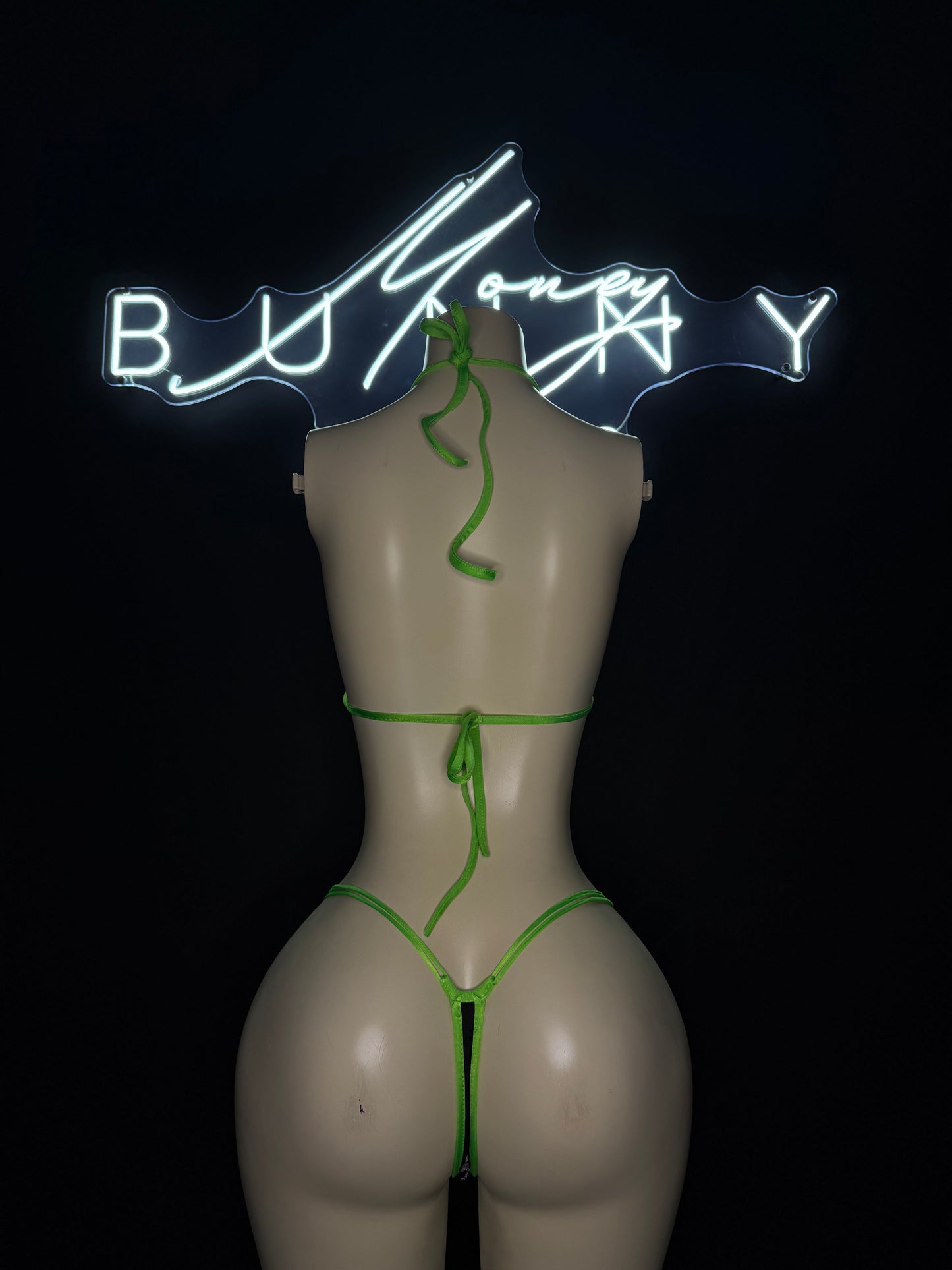 ToxicDesire— Lime Green & Black Bikini Fits M