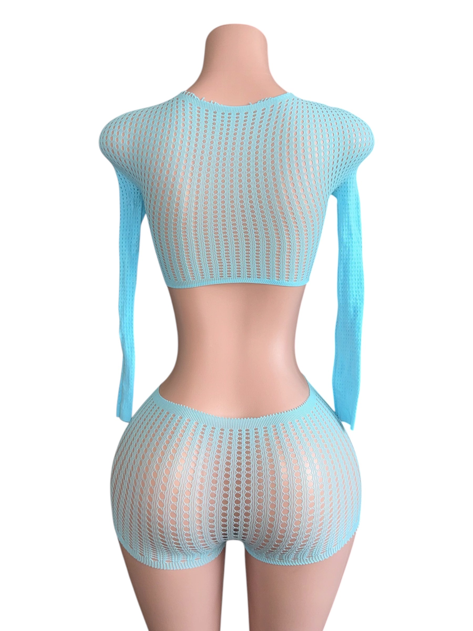 Aqua Temptation Mesh Short Set