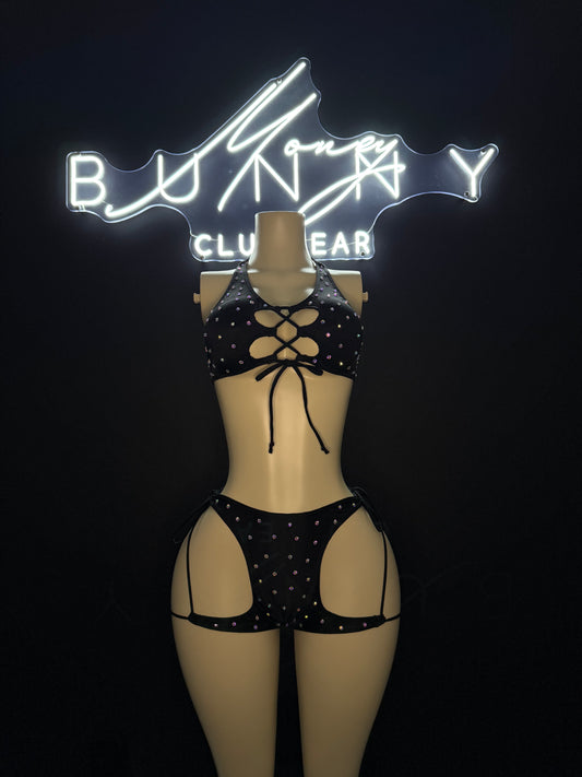 KillerCurves— Black Short Set For Waitresses/BottleGirls/Dancers Fits M-L