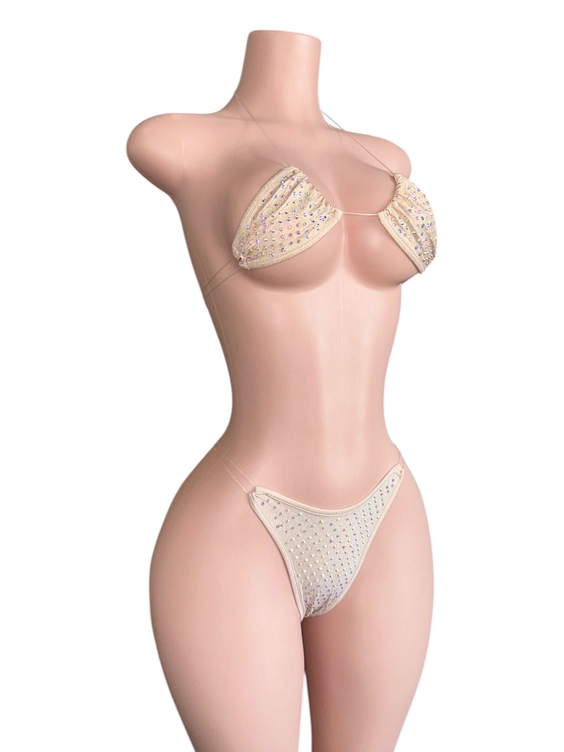 Champagne Drip Rhinestone Bikini
