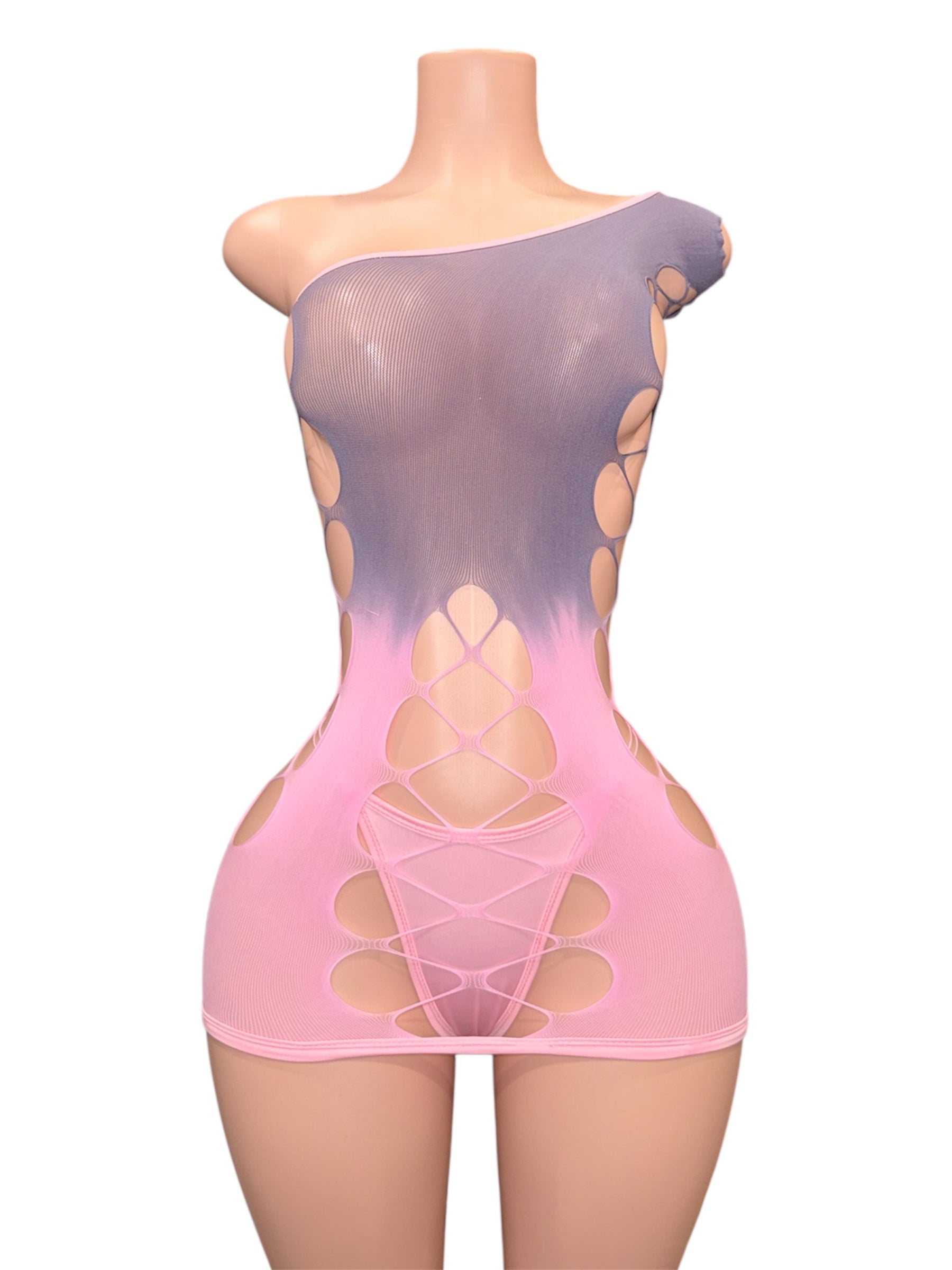 Lavender Blush Illusion Mini Dress