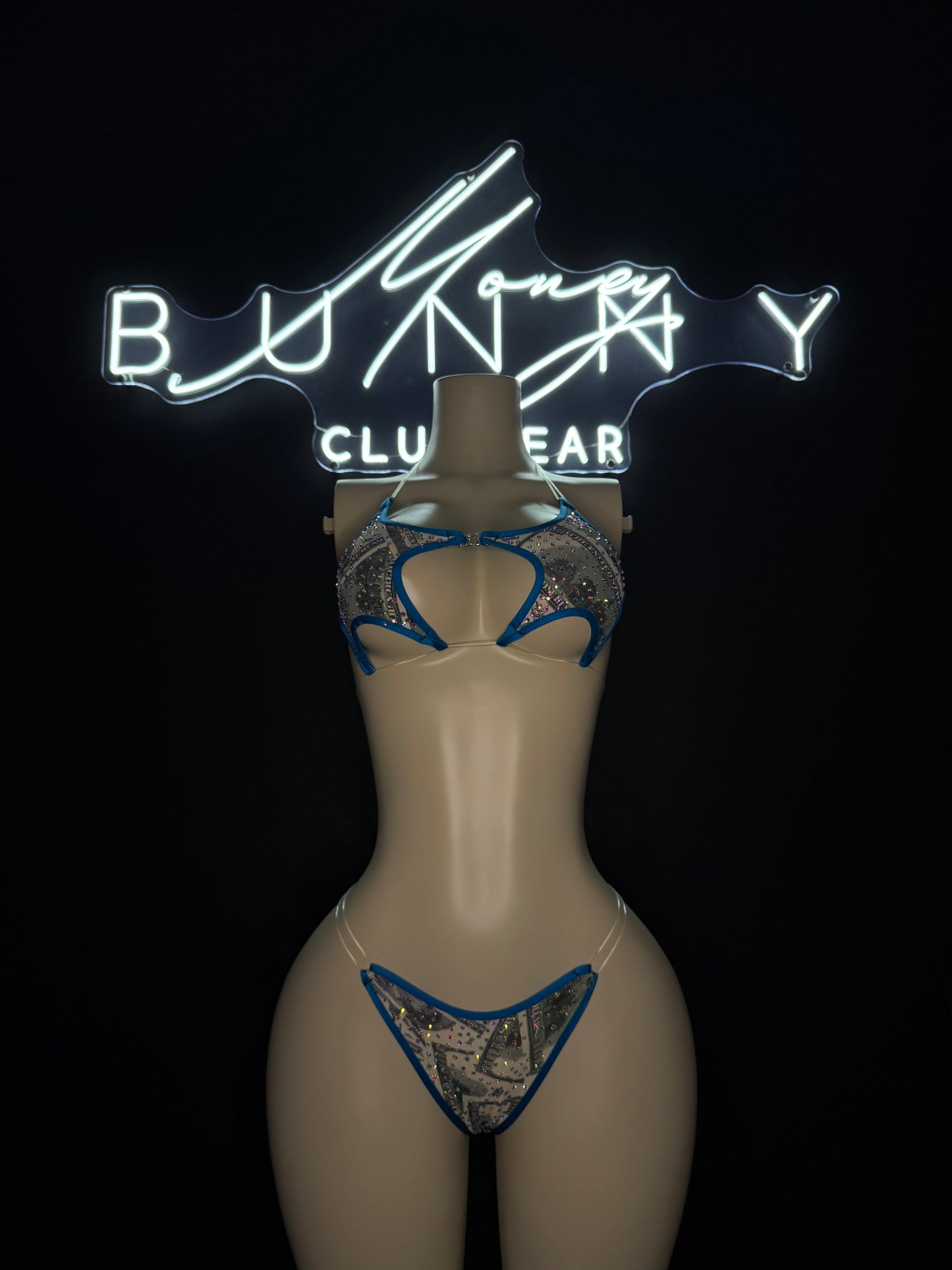 Mula— Blue & $ Print Set Fits S-M