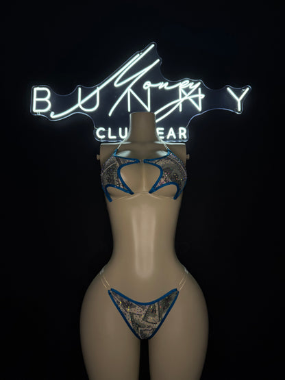 Mula— Blue & $ Print Set Fits S-M