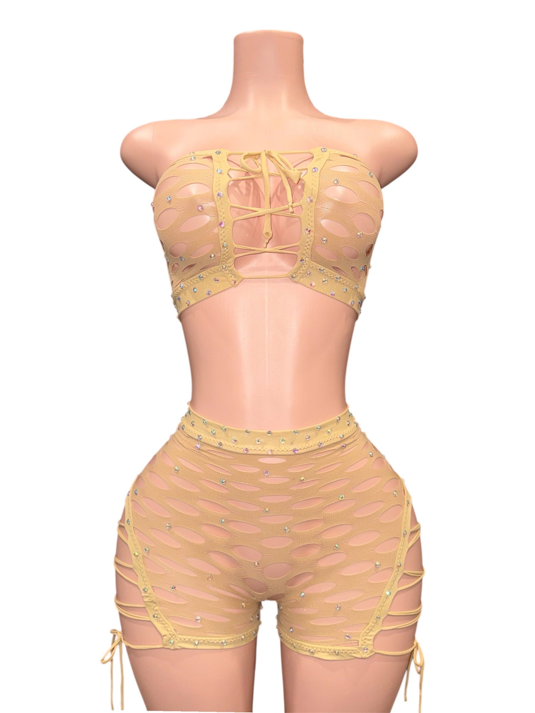 Nude Hustle Rhinestone Set
