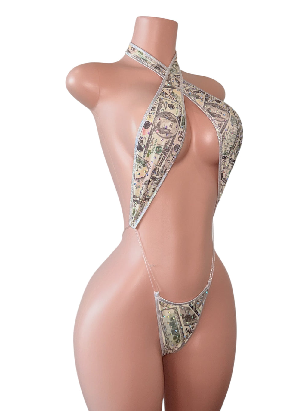 Cash Flow Rhinestone Halter Set