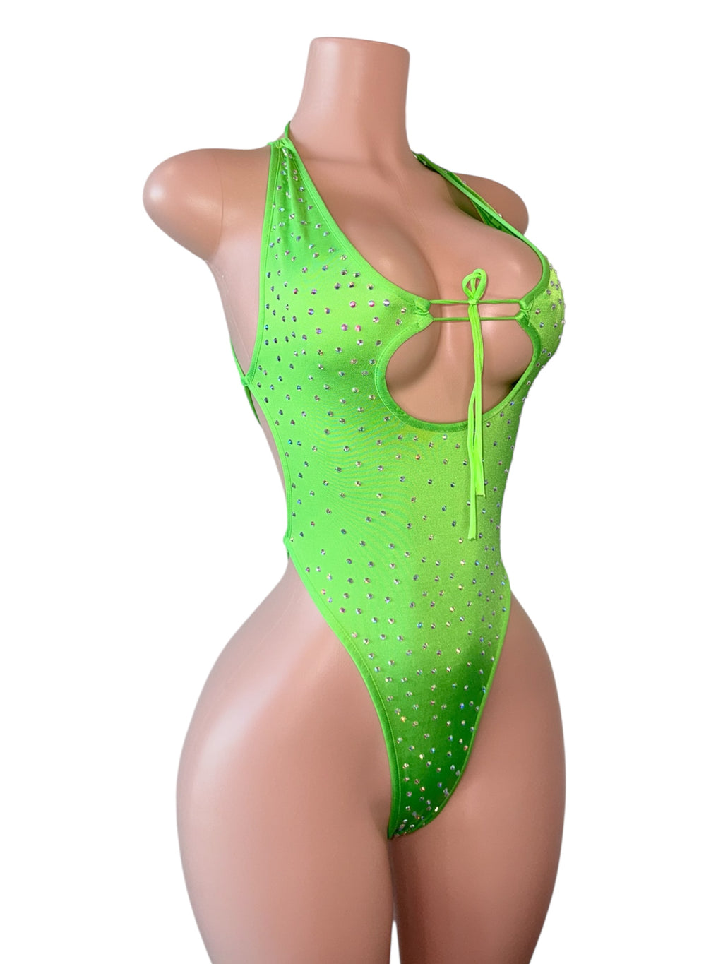 Green Light Hustle Rhinestone Bodysuit