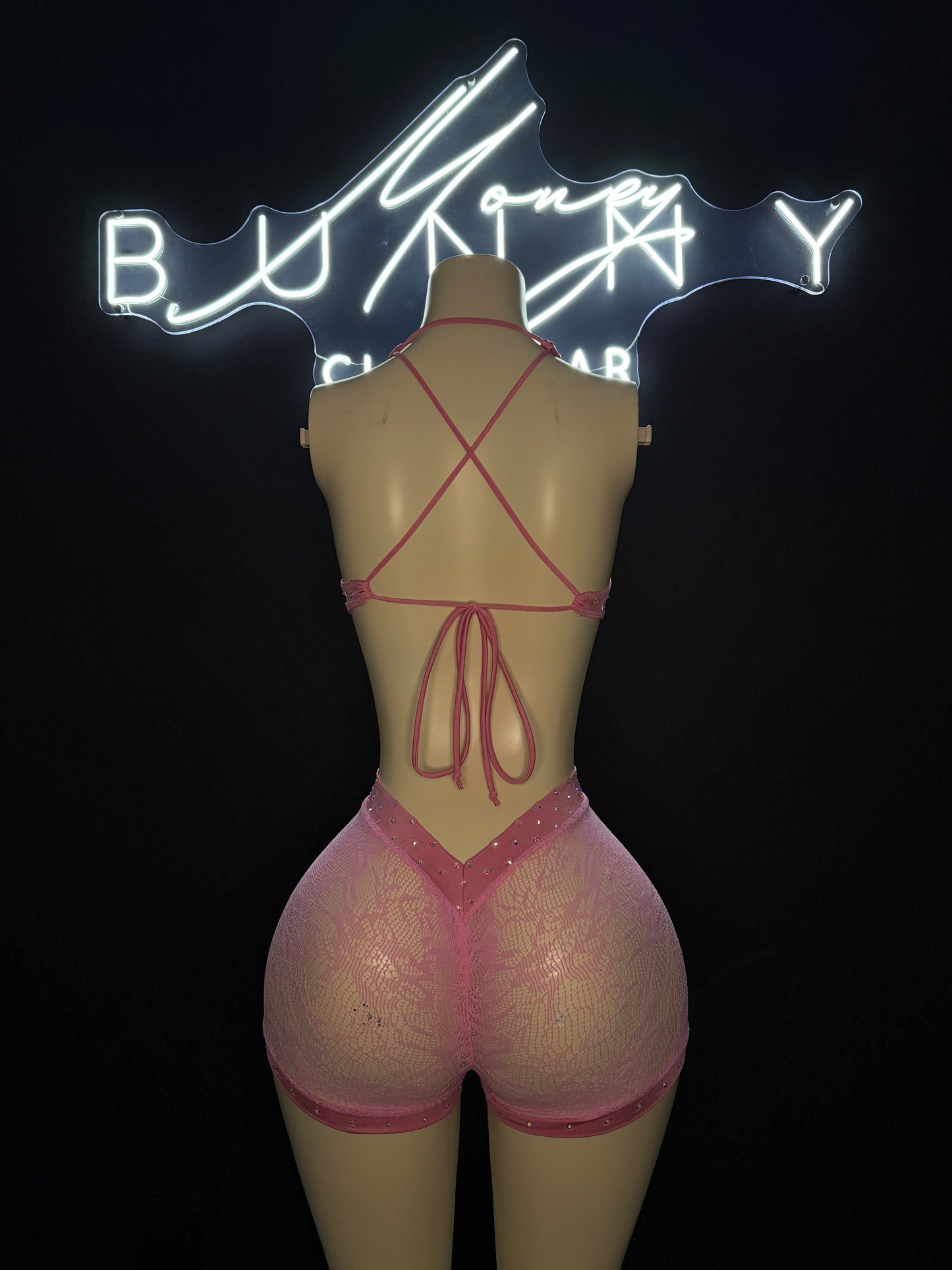 SweetSin— Pink Set With Thong For Waitresses/ BottleGirls/ Dancers