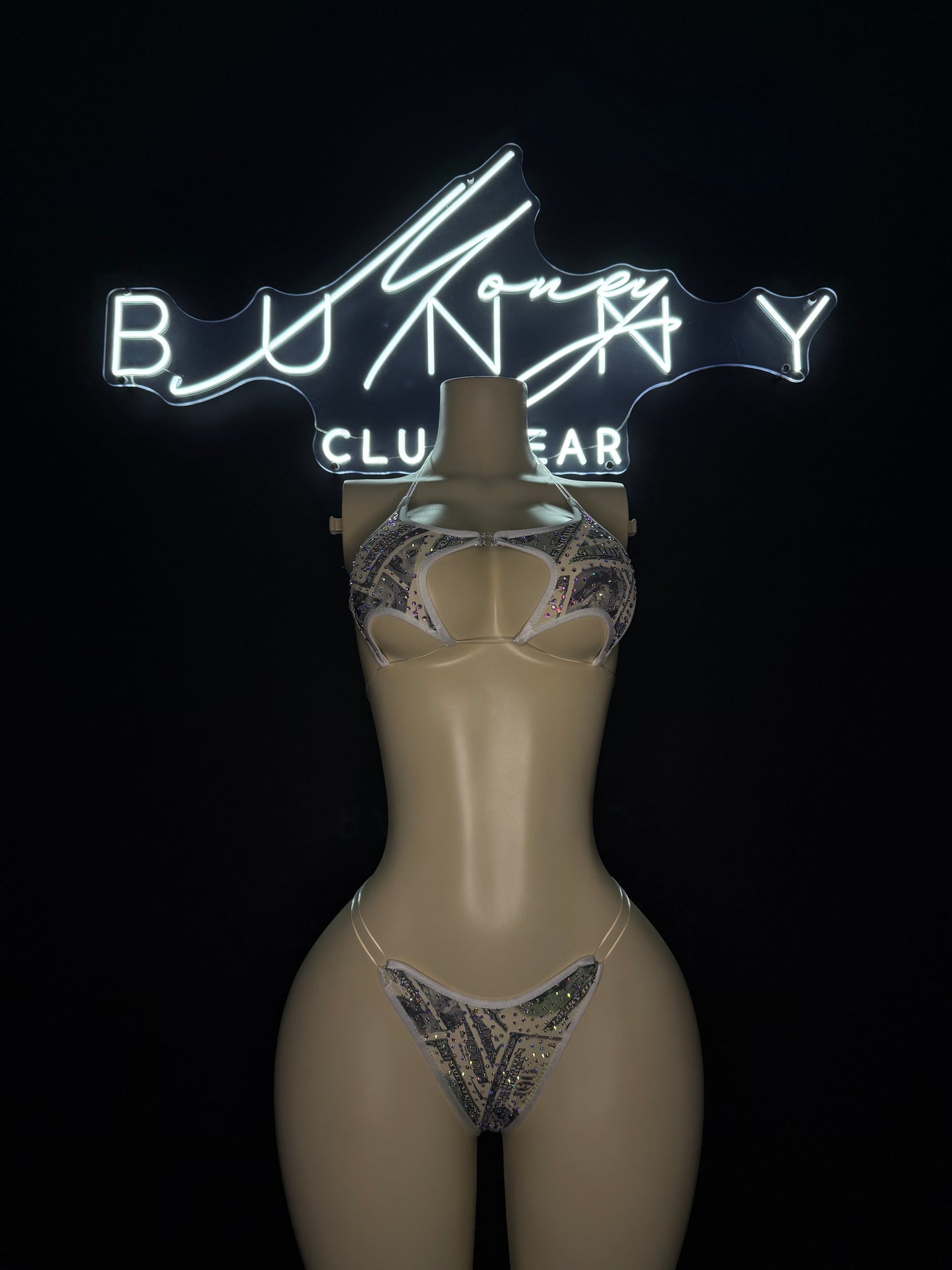 Mula— White & $ Print Set Fits S-M