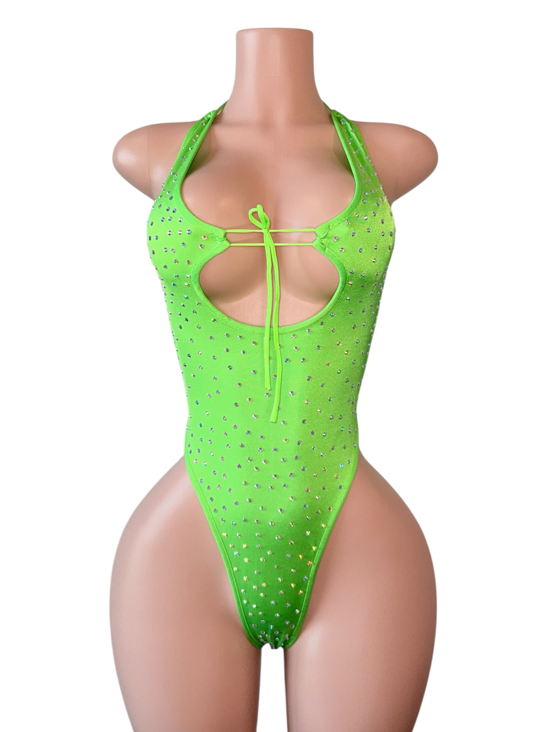 Green Light Hustle Rhinestone Bodysuit