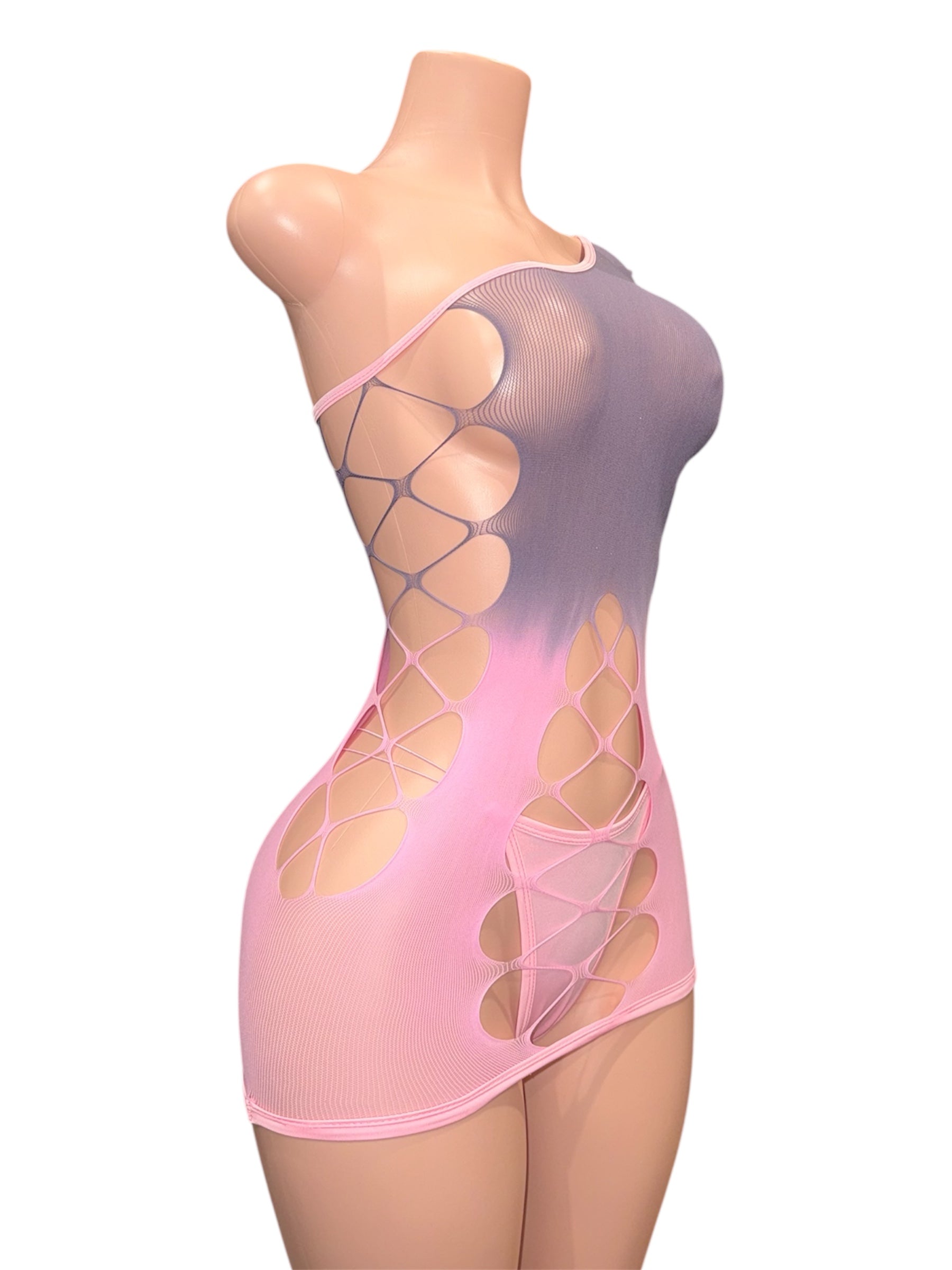 Lavender Blush Illusion Mini Dress