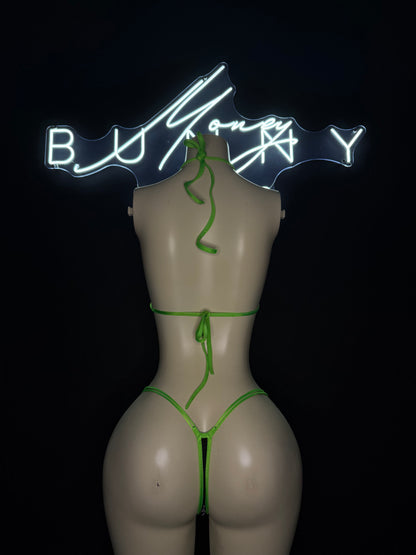 ToxicDesire— Lime Green & Black Bikini Fits M