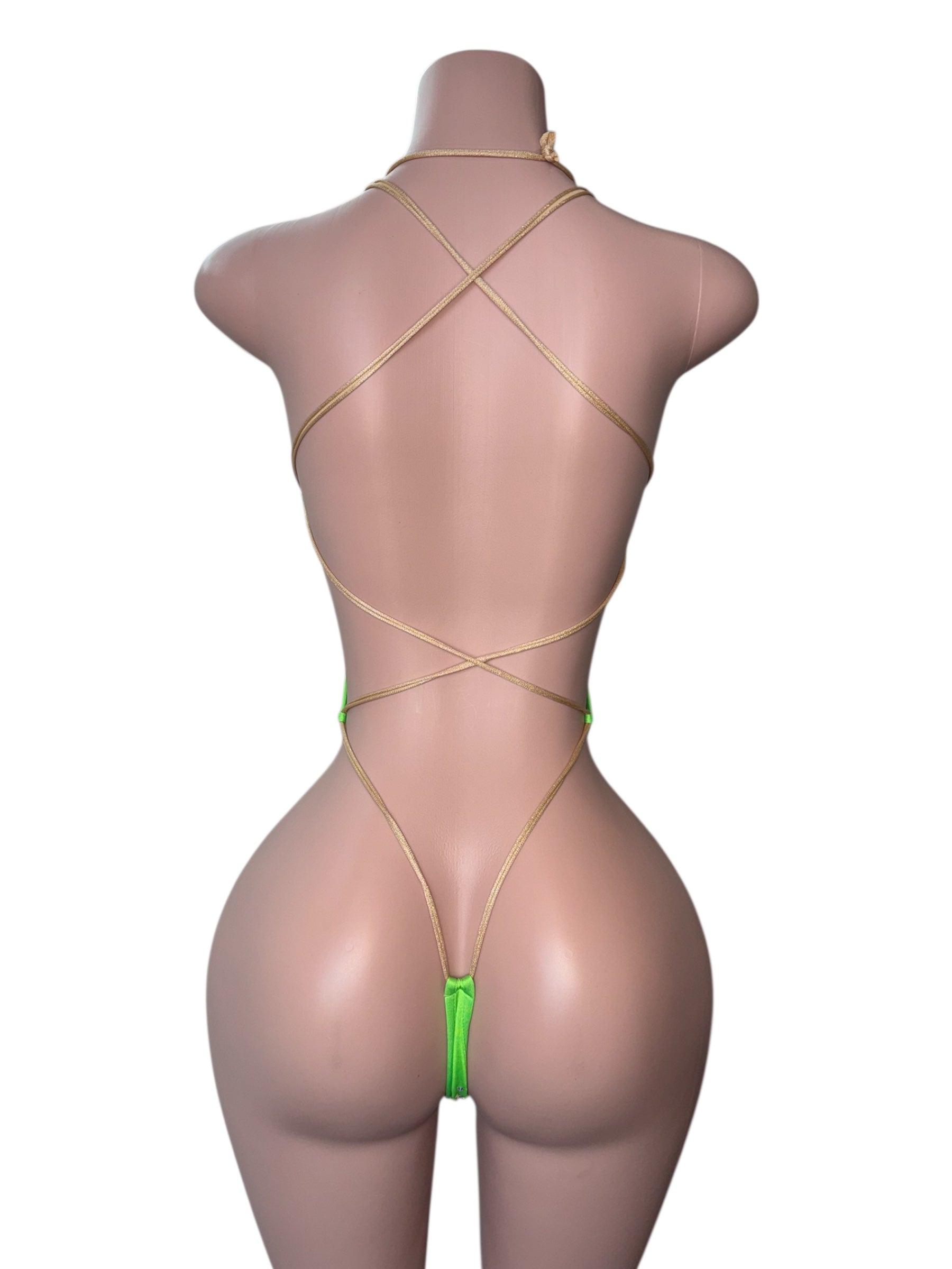Neon Money Rhinestone Bodysuit