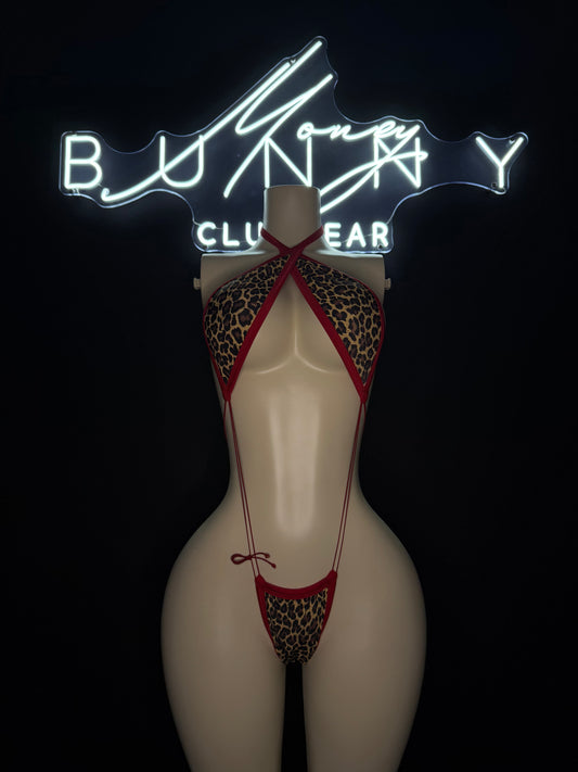 WildCat— Red & Animal Print One Piece Fits S-L