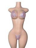 Pink Rhinestone White Bikini