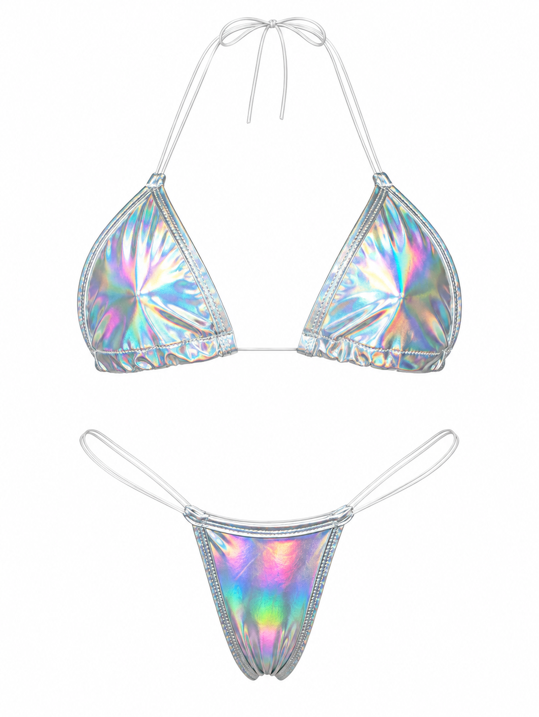 Holographic Silver Bikini